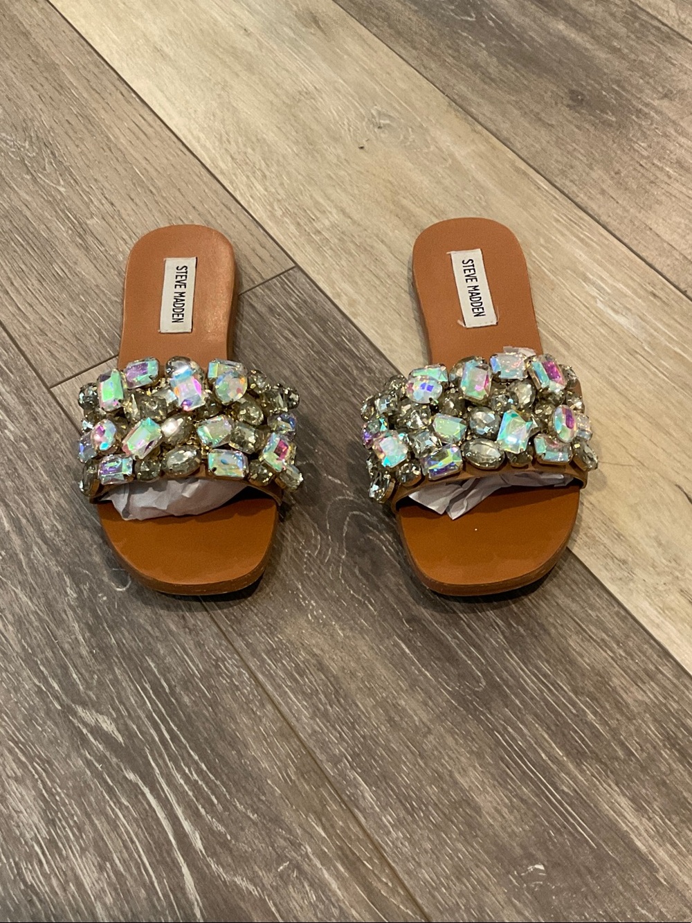 Steve Madden Brionna Crystal Embellished Sandals (Really Good Condition)